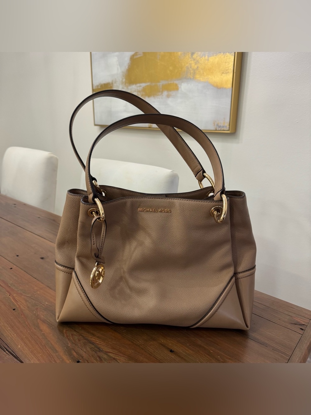Michael Kors Nicole Shoulder Tote Bag Bisque